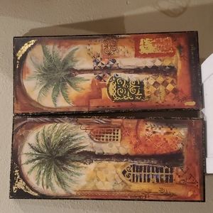 Pair of wooden frames